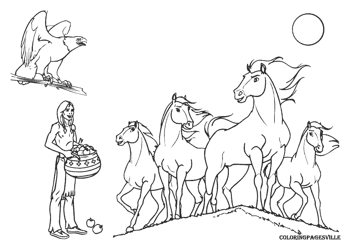 293 Animal Spirit Stallion Of The Cimarron Coloring Pages with disney character