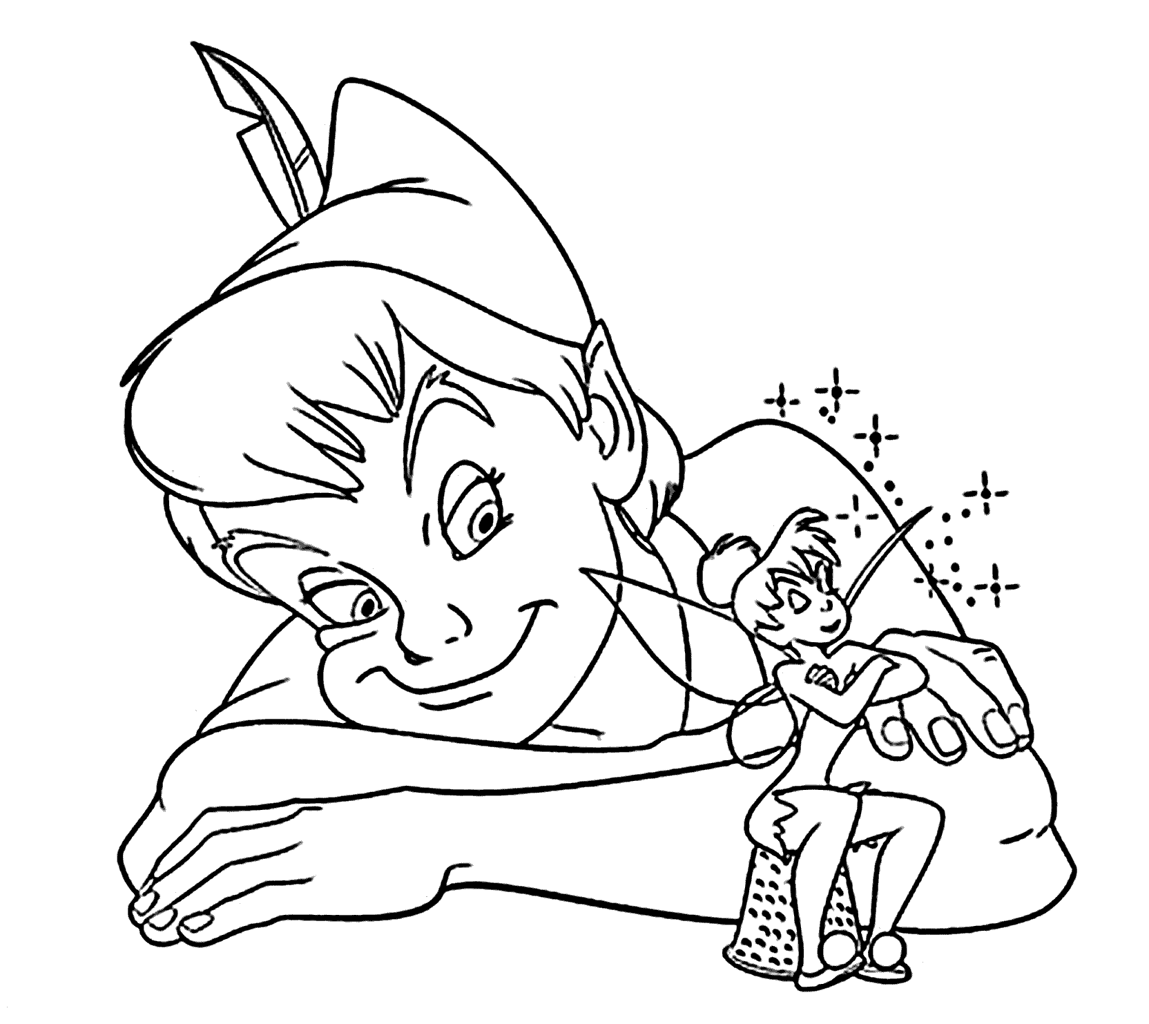 Peter Pan and Tinkerbell coloring pages for kids, printable free ...
