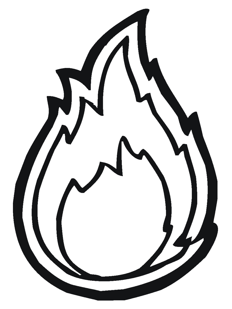 Fire Flame Coloring Pages Printable Sketch Coloring Page