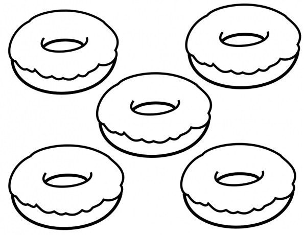 Donut Coloring Pages | Donut coloring page, Easy coloring pages ...