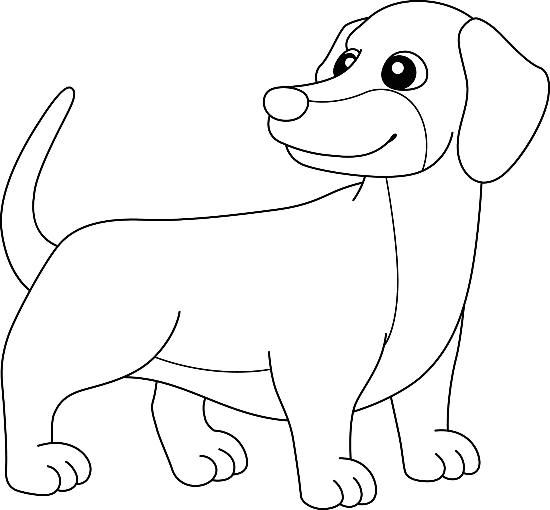 Dachshund Dog Coloring Page Isolated for Kids 8208207 Vector Art at Vecteezy