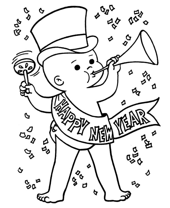 Baby New Year Coloring Pages | Top Coloring Pages