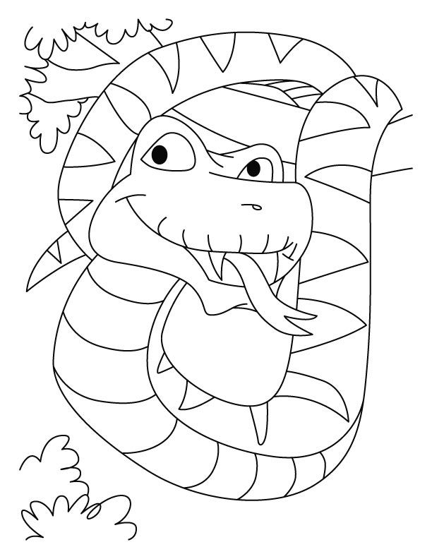 Very large snake coloring pages | Download Free Very large snake ...