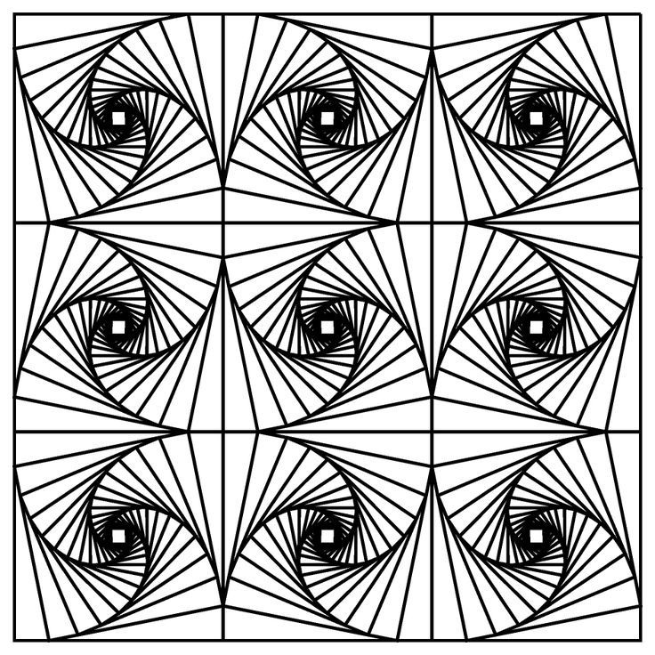 Printable Fractal - Coloring Pages for Kids and for Adults