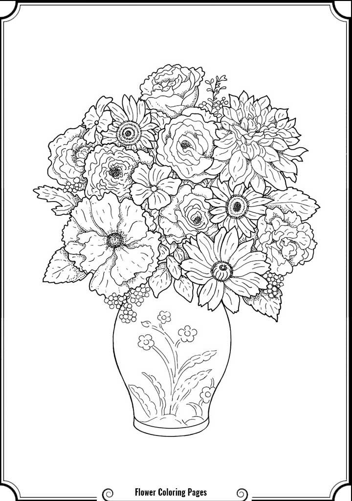 Complicated Flower Coloring Pages Coloring Home