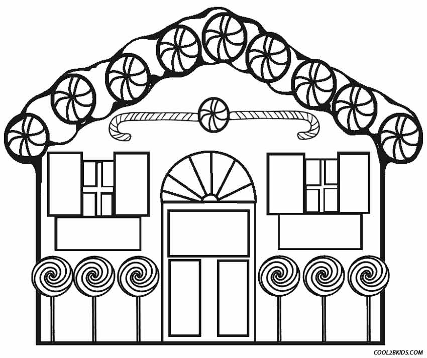 Free Gingerbread House Coloring Pages - Coloring Home