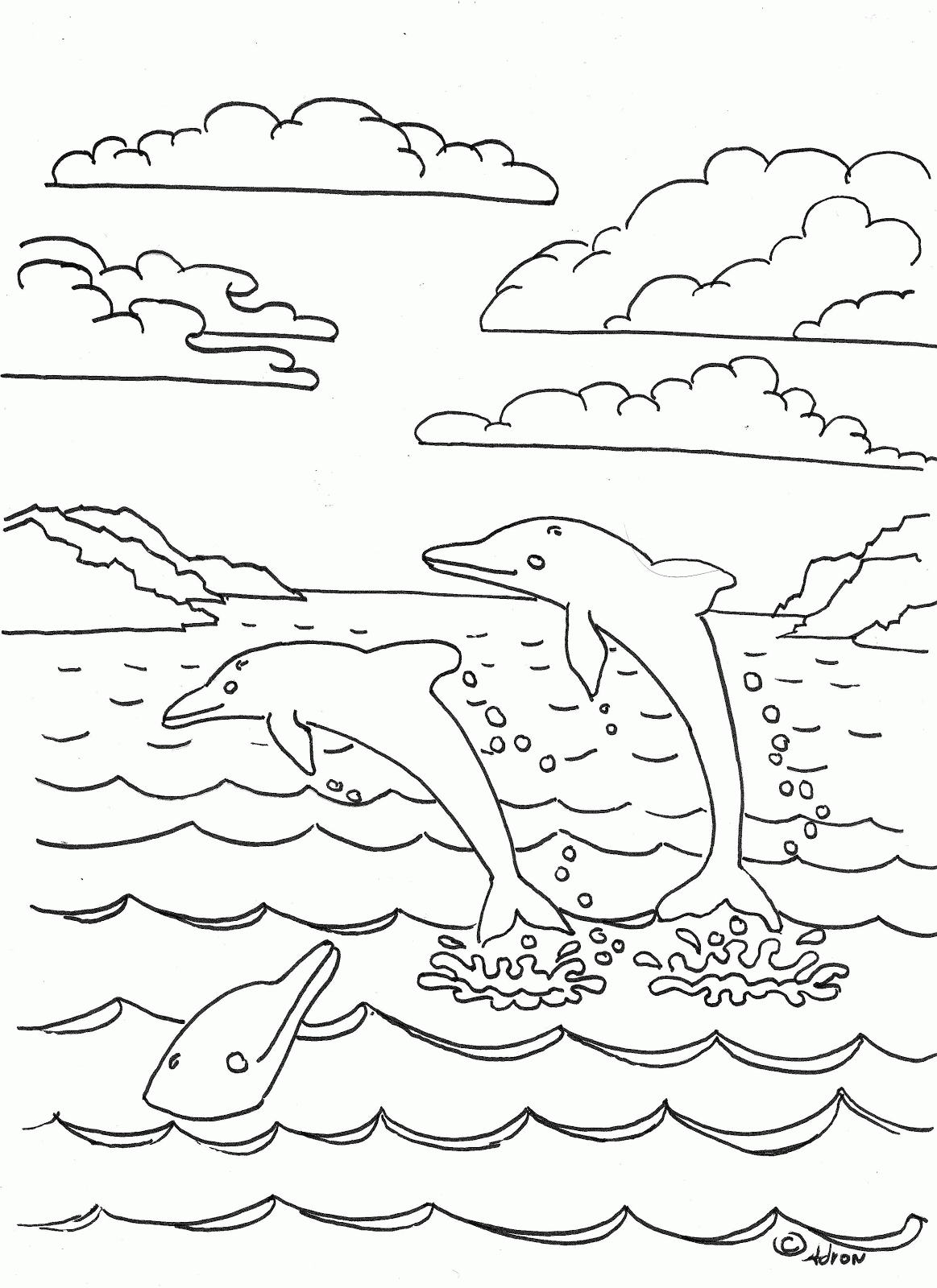 Ariel And Dolphin Coloring Pages - Coloring Pages For All Ages
