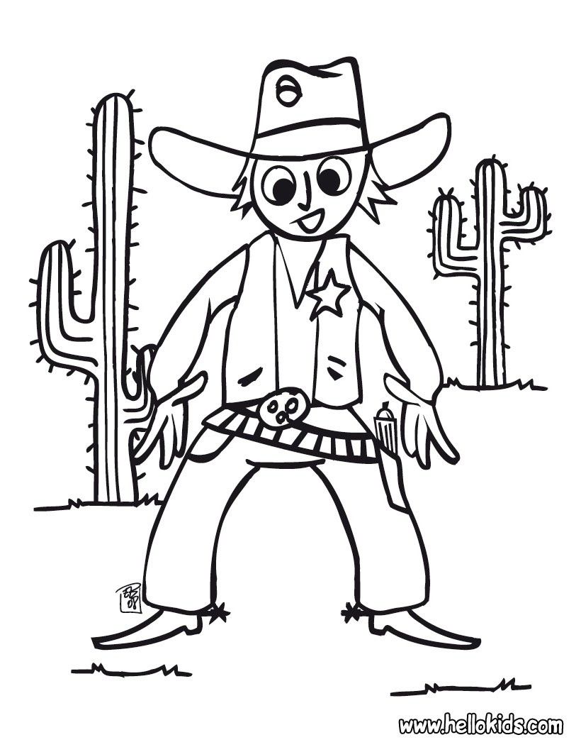COWBOY coloring pages - Cowboy duel