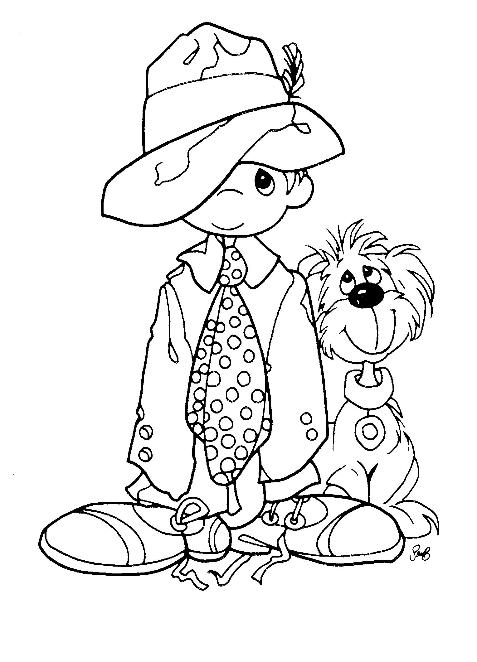 free coloring pages of precious moments halloween. young boy ...