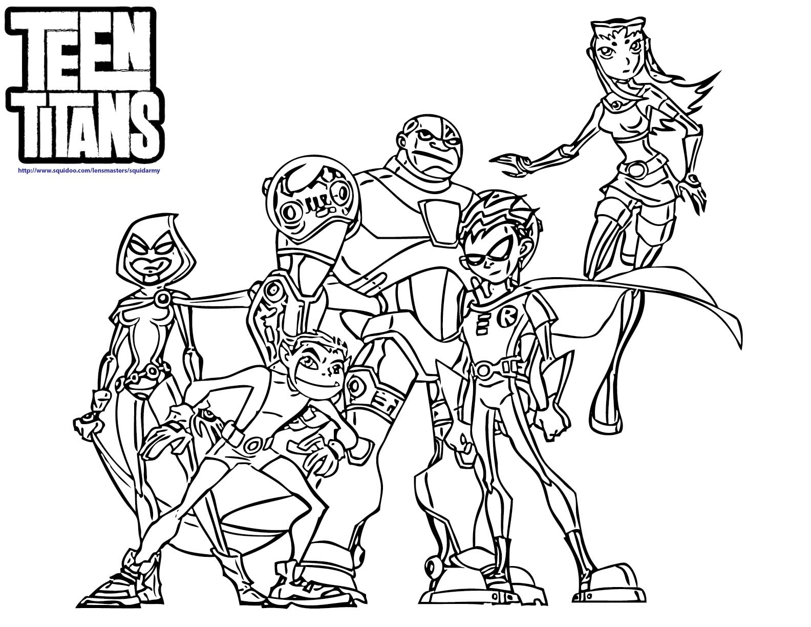 Teen Titans Coloring Page - Coloring Pages for Kids and for Adults