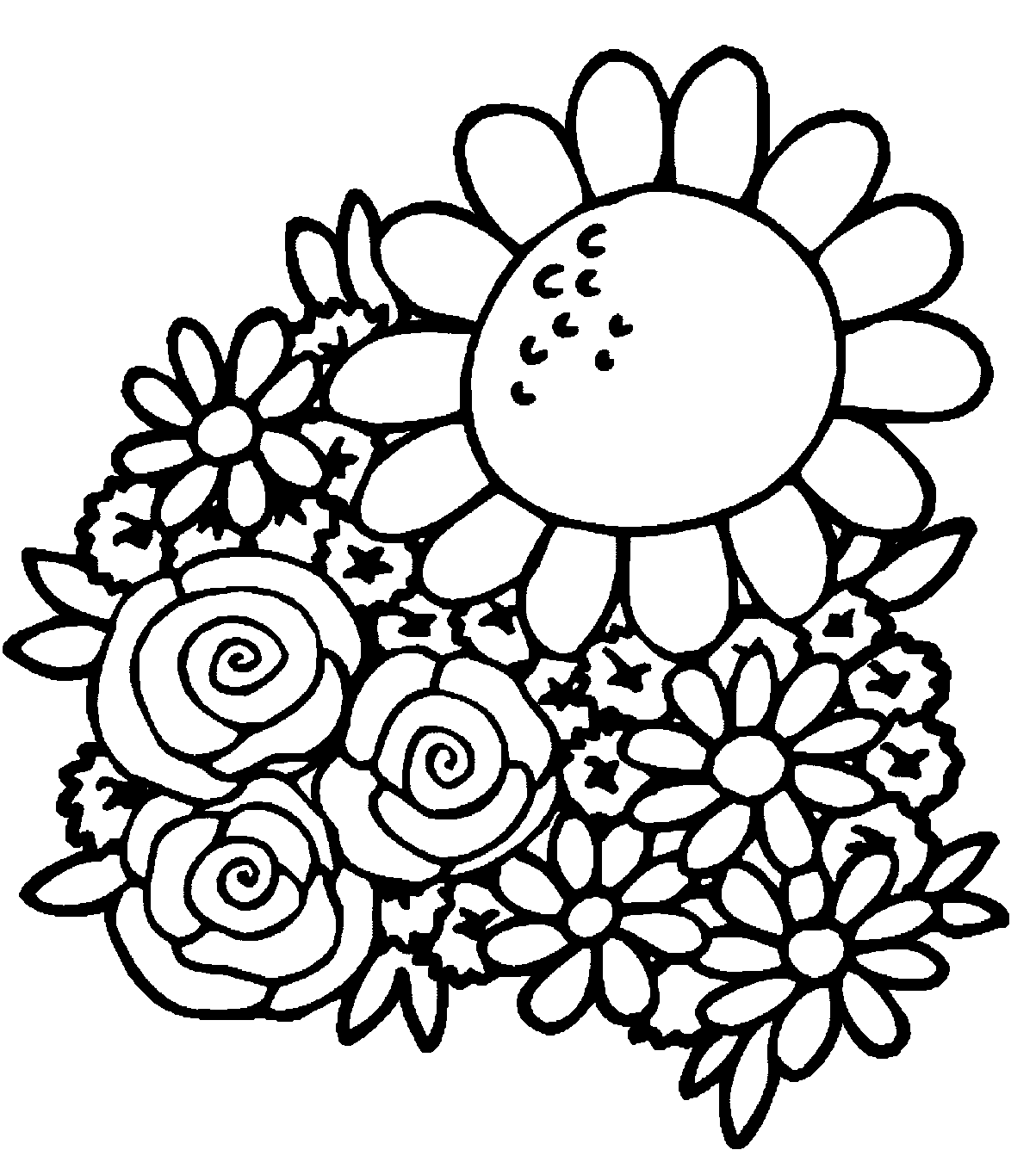 Spring Break Spring Flower Coloring Page | Wecoloringpage