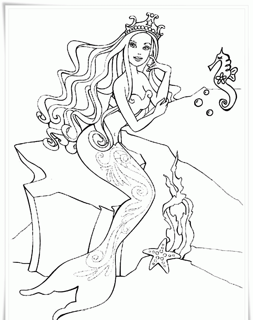 Barbie Mermaid Coloring Pages - Coloring Home
