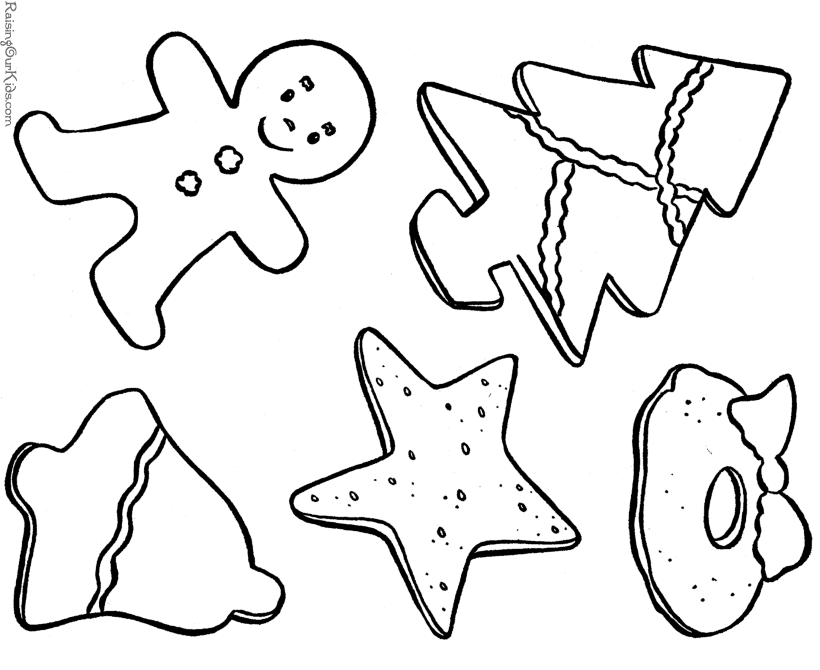 Christmas Cookie Coloring Sheets / Printable Christmas Coloring Pages