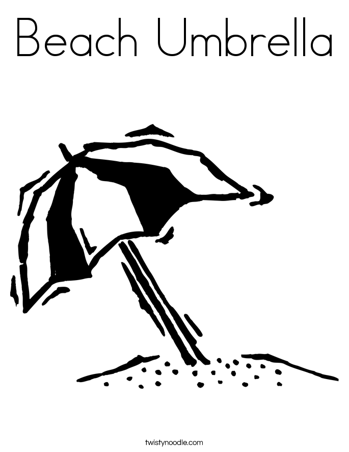Beach Umbrella Coloring Page - Twisty Noodle