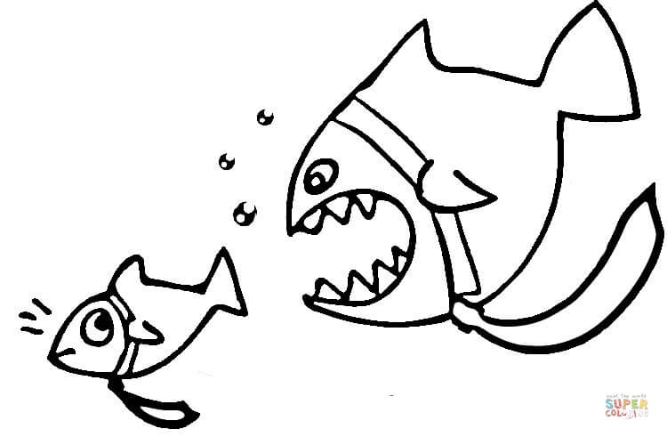 Piranha Coloring Page - Coloring Home