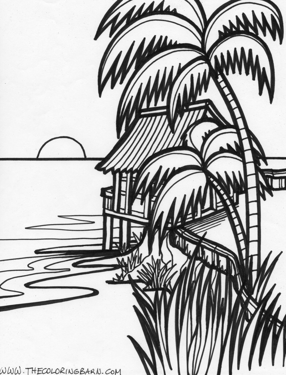 Coloring Pages : 48 Beach Sunset Coloring Pages Photo Ideas ...