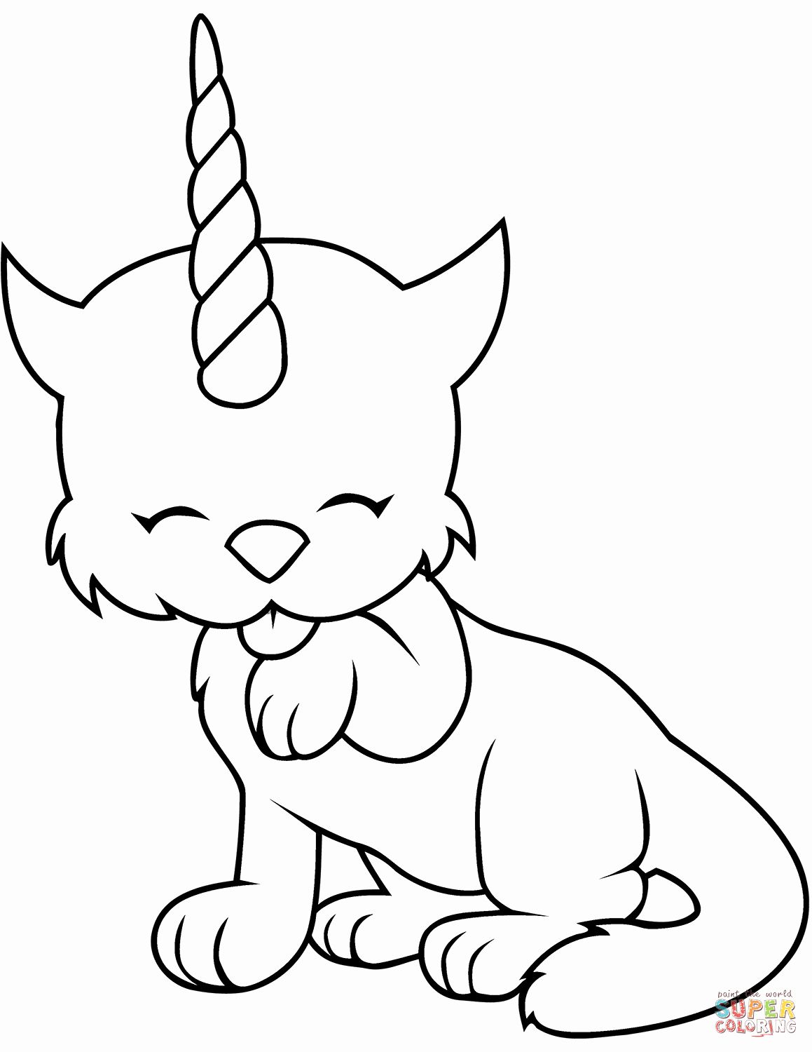 Unicorn Cat Coloring Pages Coloring Home