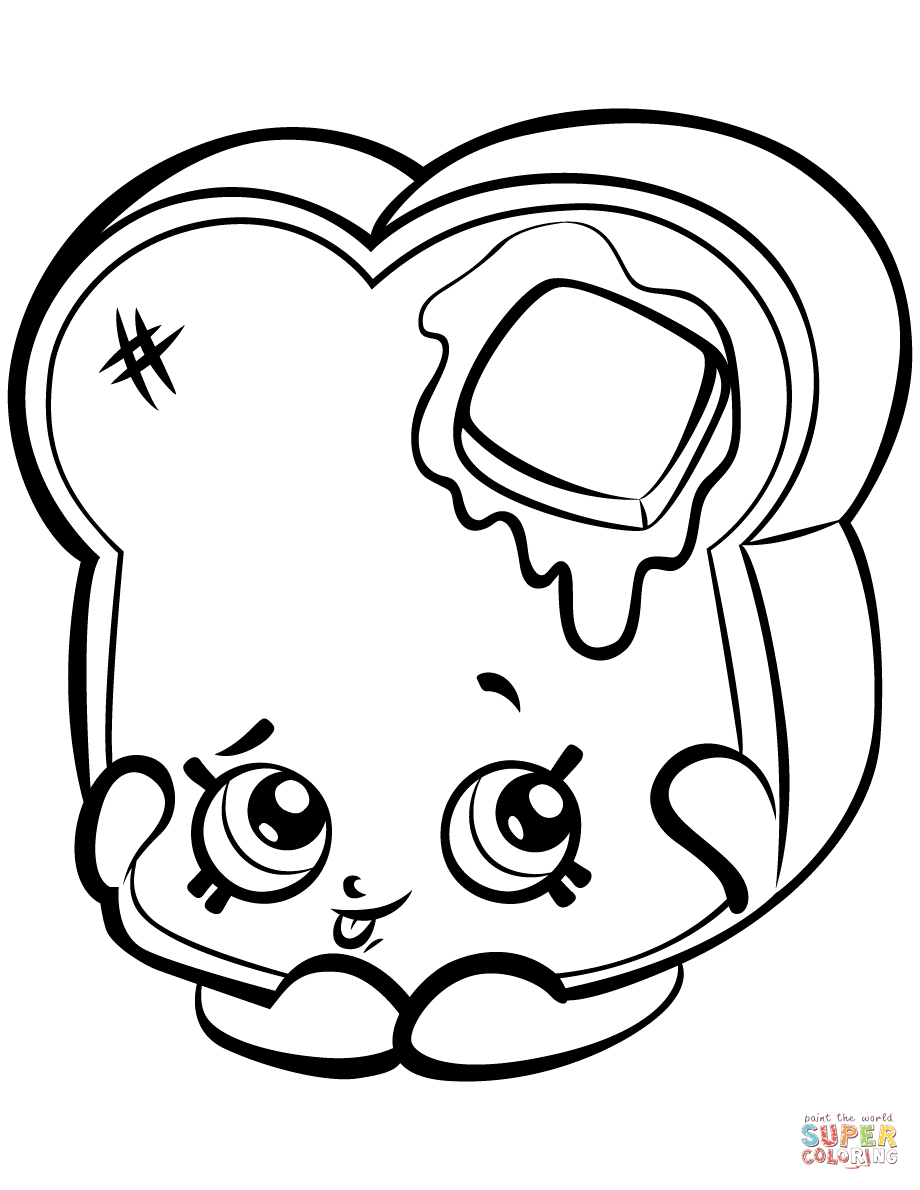Toastie Bread Shopkin coloring page | Free Printable Coloring Pages