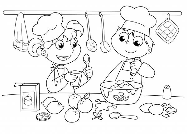 cooking coloring pages extraordinary design cooking coloring page bakery  kids baking cak… | Kids colouring printables, Cool coloring pages, Free  kids coloring pages