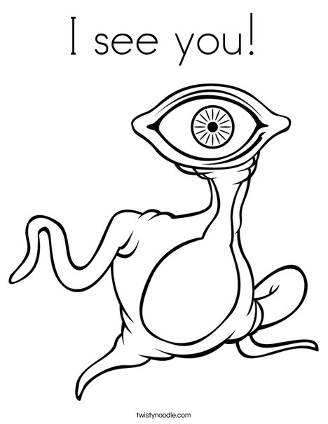 I see you Coloring Page - Twisty Noodle