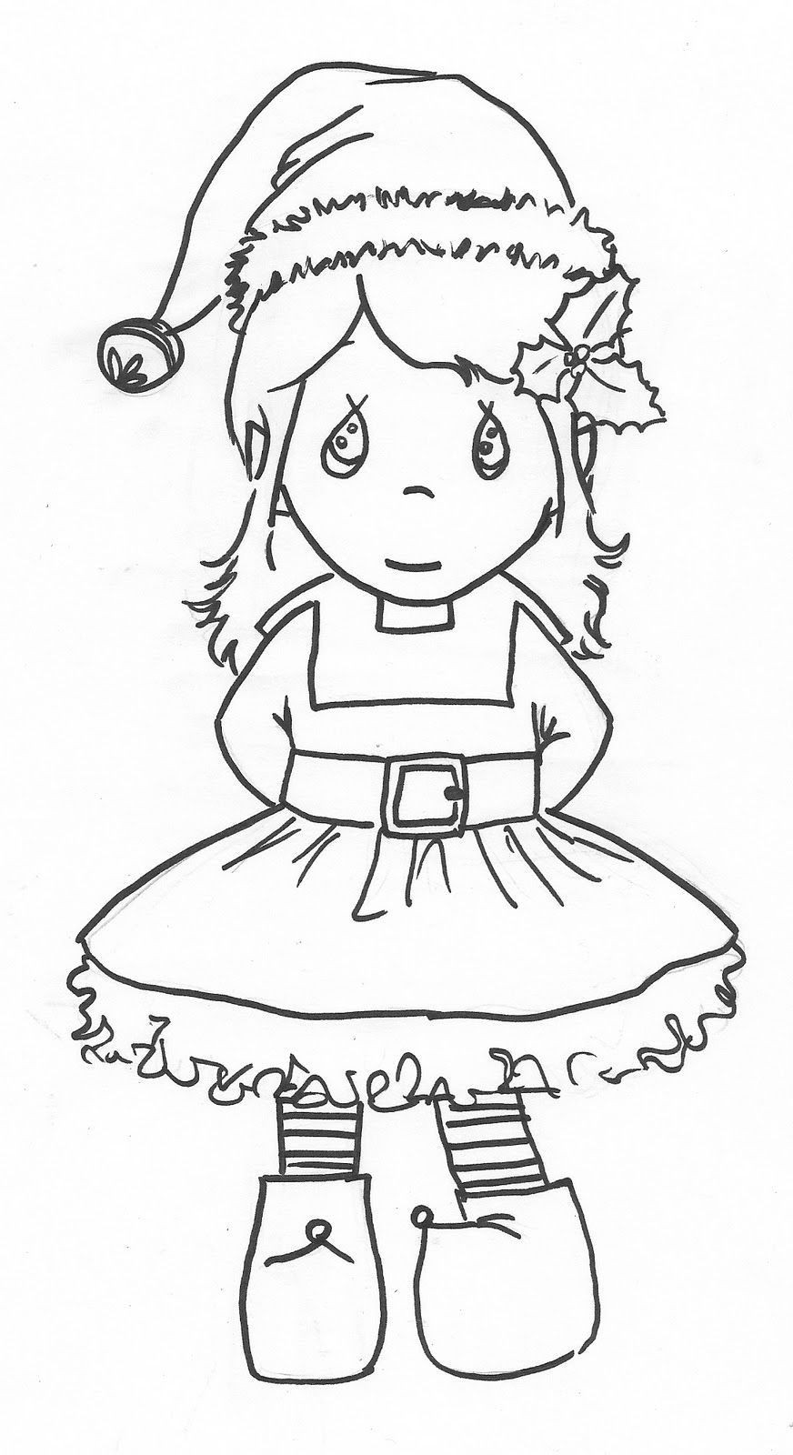 13 Pics Cute Girl Elf Coloring Pages Christmas Elves