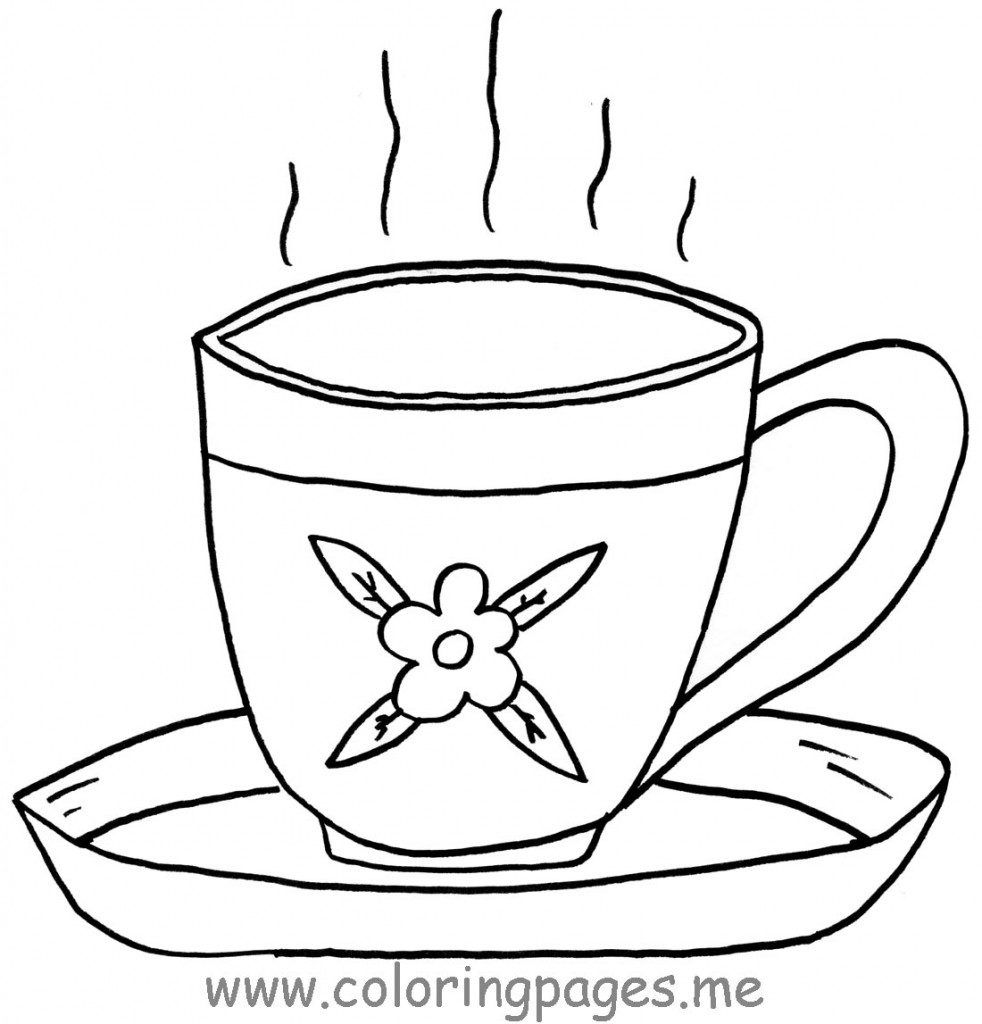 Free Coloring S Of Teacup Tea Cup Coloring Page In Uncategorized ...