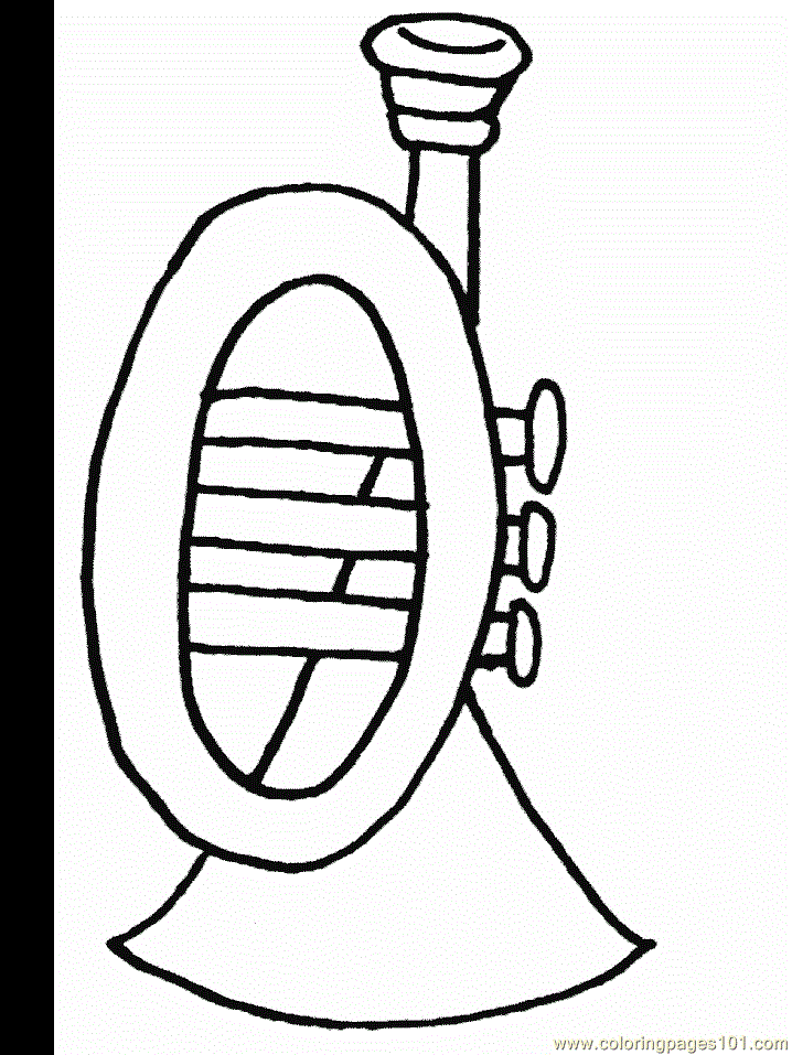 trumpet Coloring Page - Free Music Coloring Pages ...