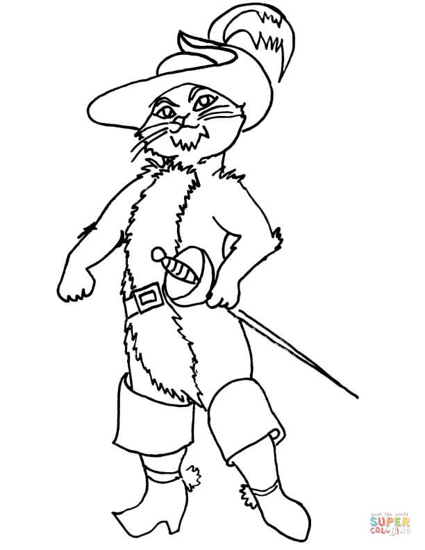 Puss In Boots Coloring Page Free Printable Coloring Pages Coloring Home