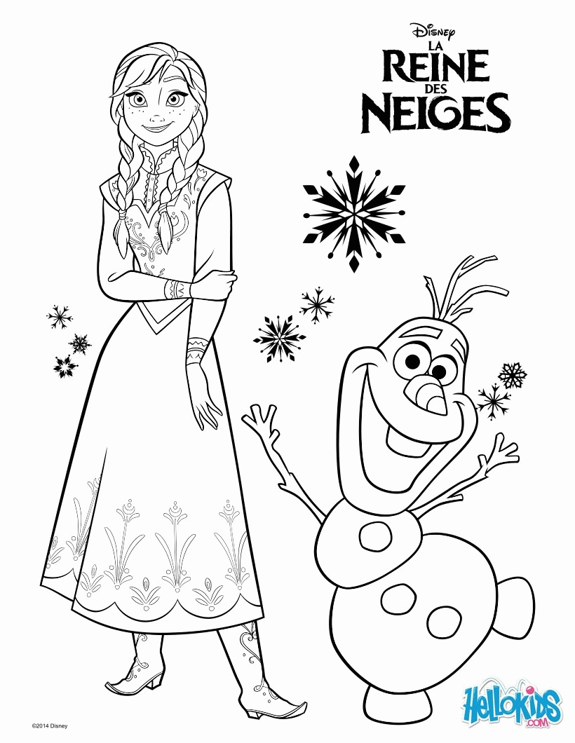 Frozen Coloring Pages - Frozen - Anna and Olaf
