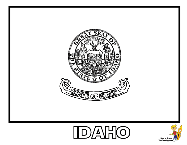 Gallant State Flags Coloring | Idaho-Montana | Free | Flags ...