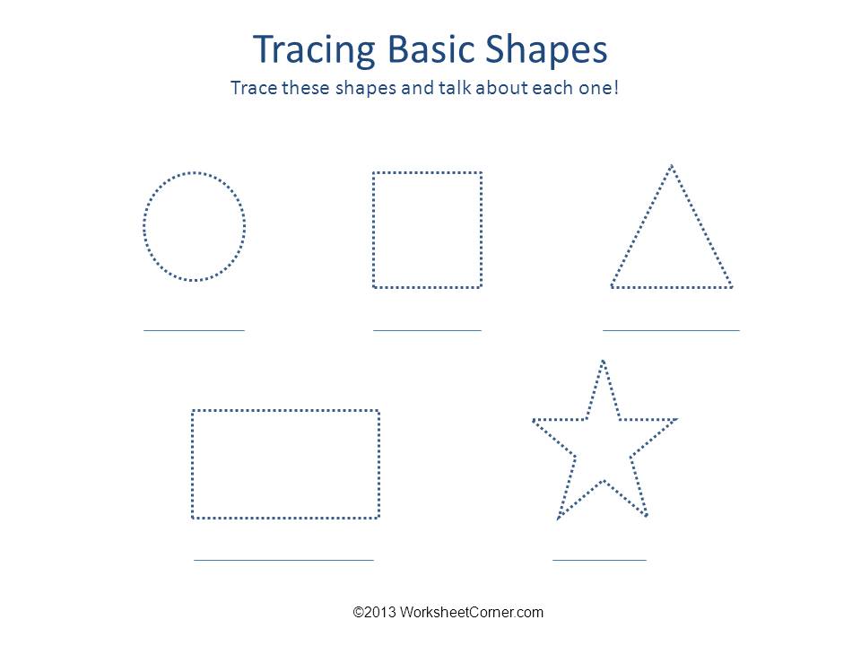 Tracing Basic Shapes Printable Worksheet