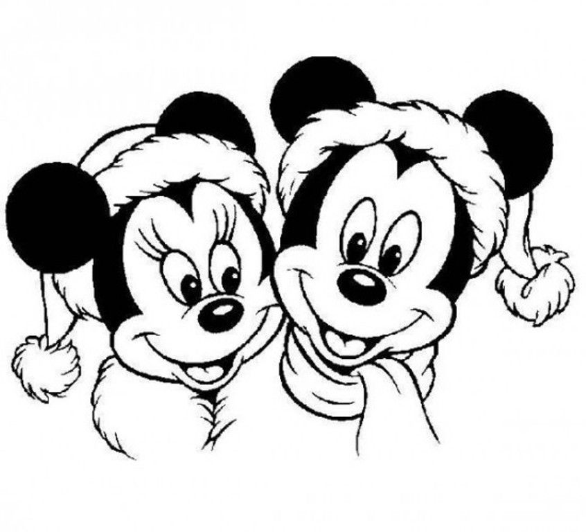 Mickey Wore Santa's Costume In Christmas Coloring Pages Printable ...