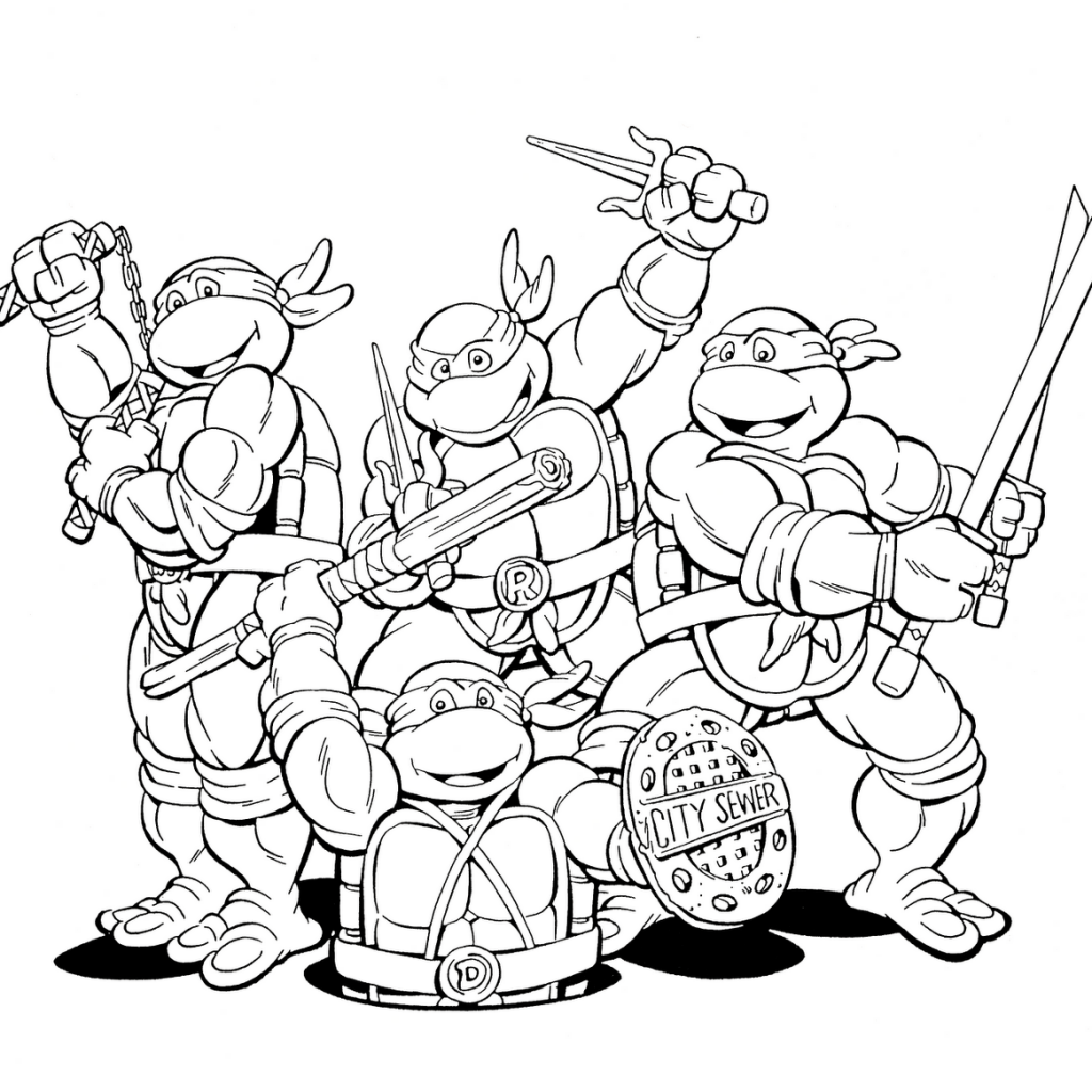 Easy Teenage Mutant Ninja Turtle Coloring Pages Coloring Home
