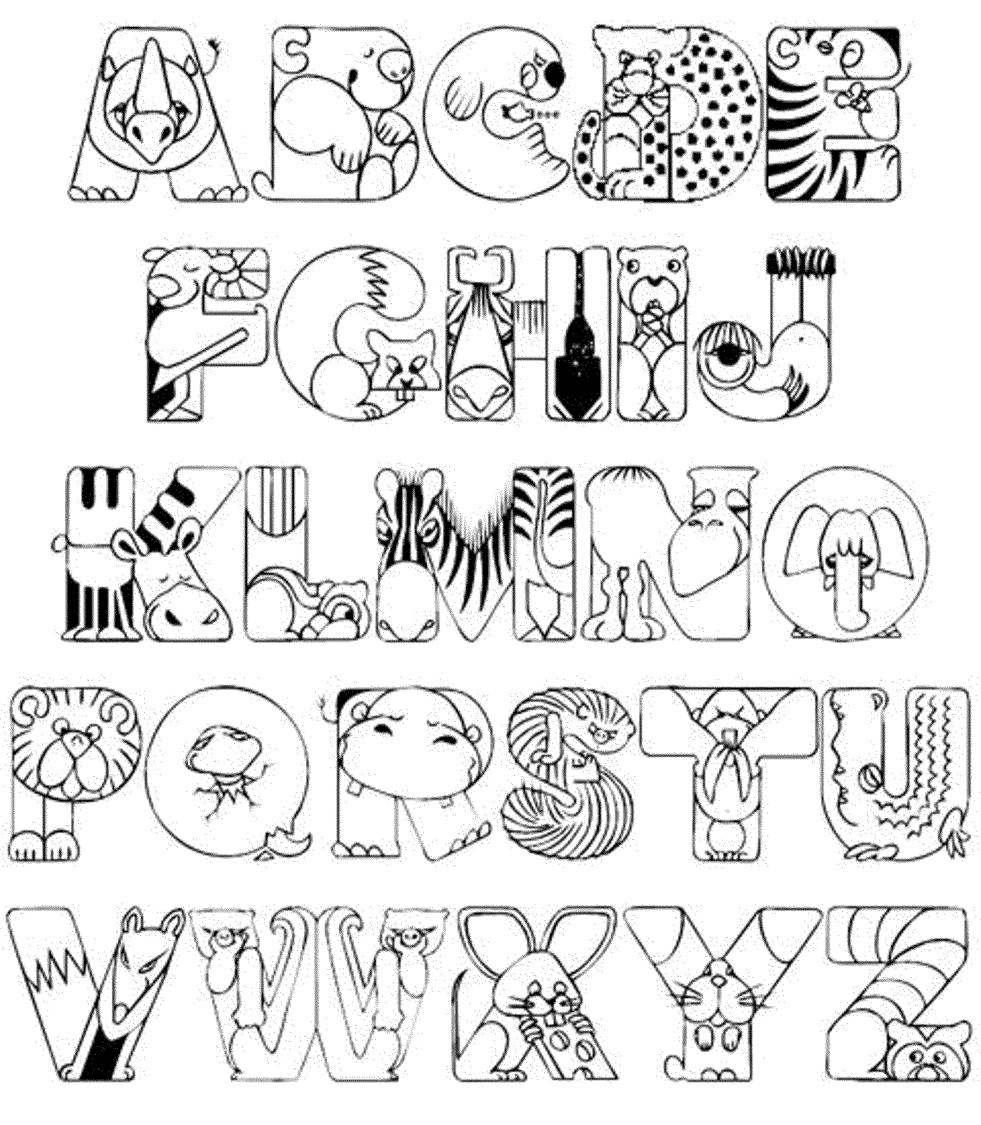 Alphabet Coloring Pages With Animals - High Quality Coloring Pages
