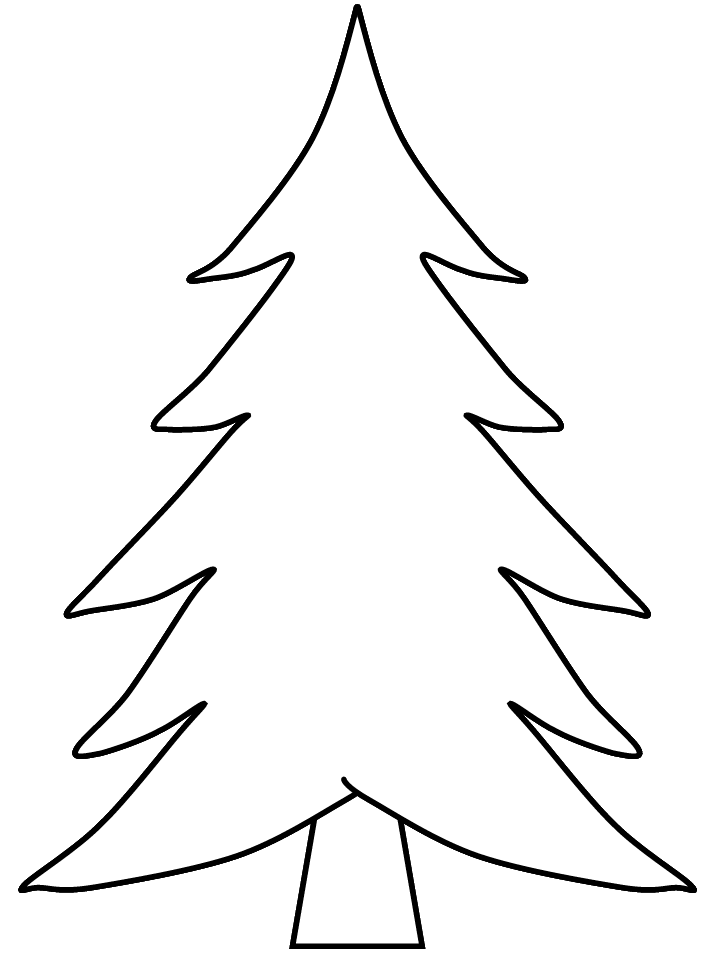 Evergreen Tree Outline - Coloring Pages for Kids and for Adults