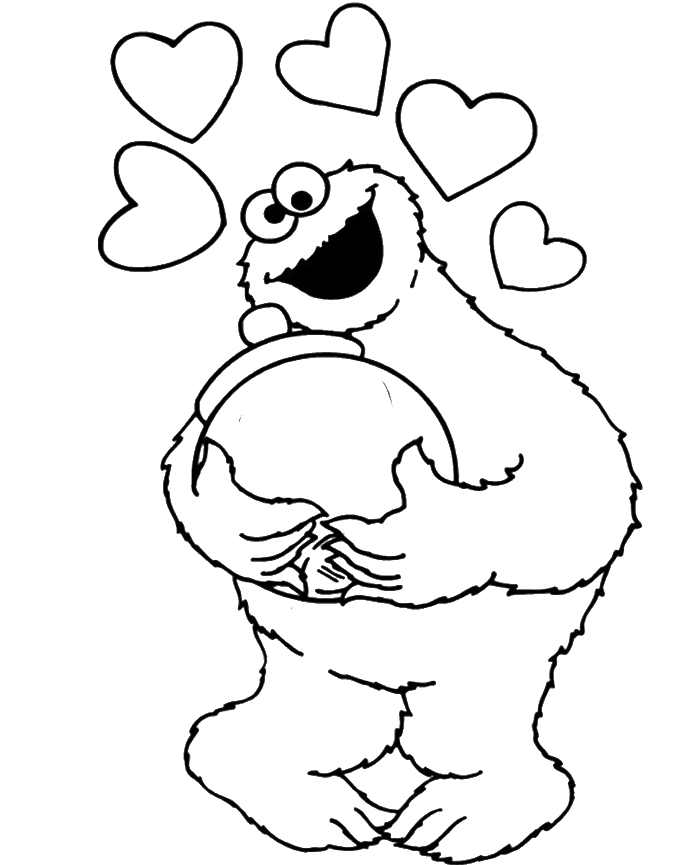 Cookie Monster Coloring Page - Coloring Pages for Kids and for Adults