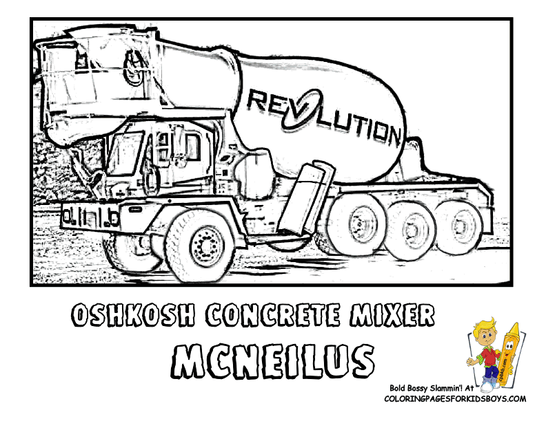 Cement Truck Coloring Page - Coloring Home