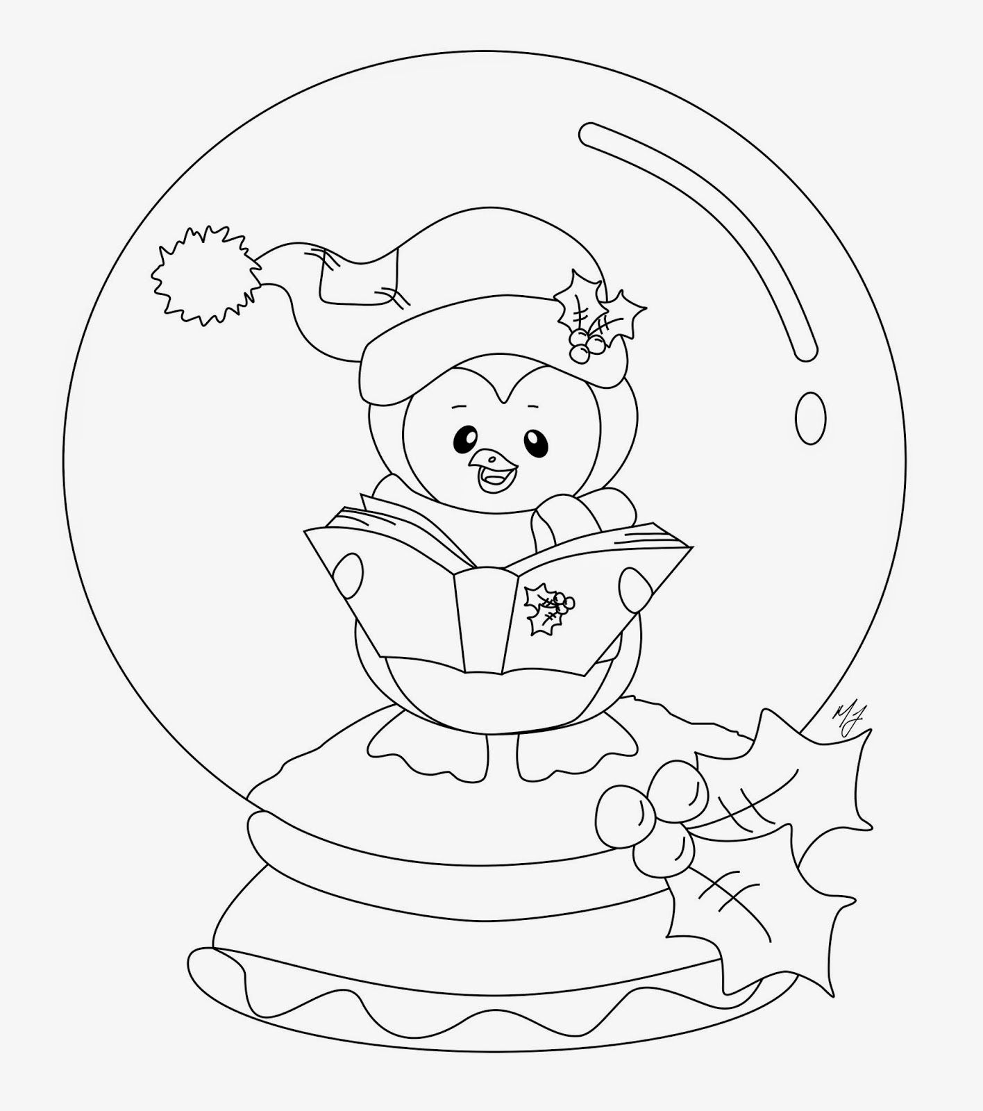 snowglobe+penguin+2+bw.jpg (JPEG Image, 1416 × 1600 pixels) - Scaled (36%)  | Penguin coloring pages, Coloring pages, Christmas coloring pages