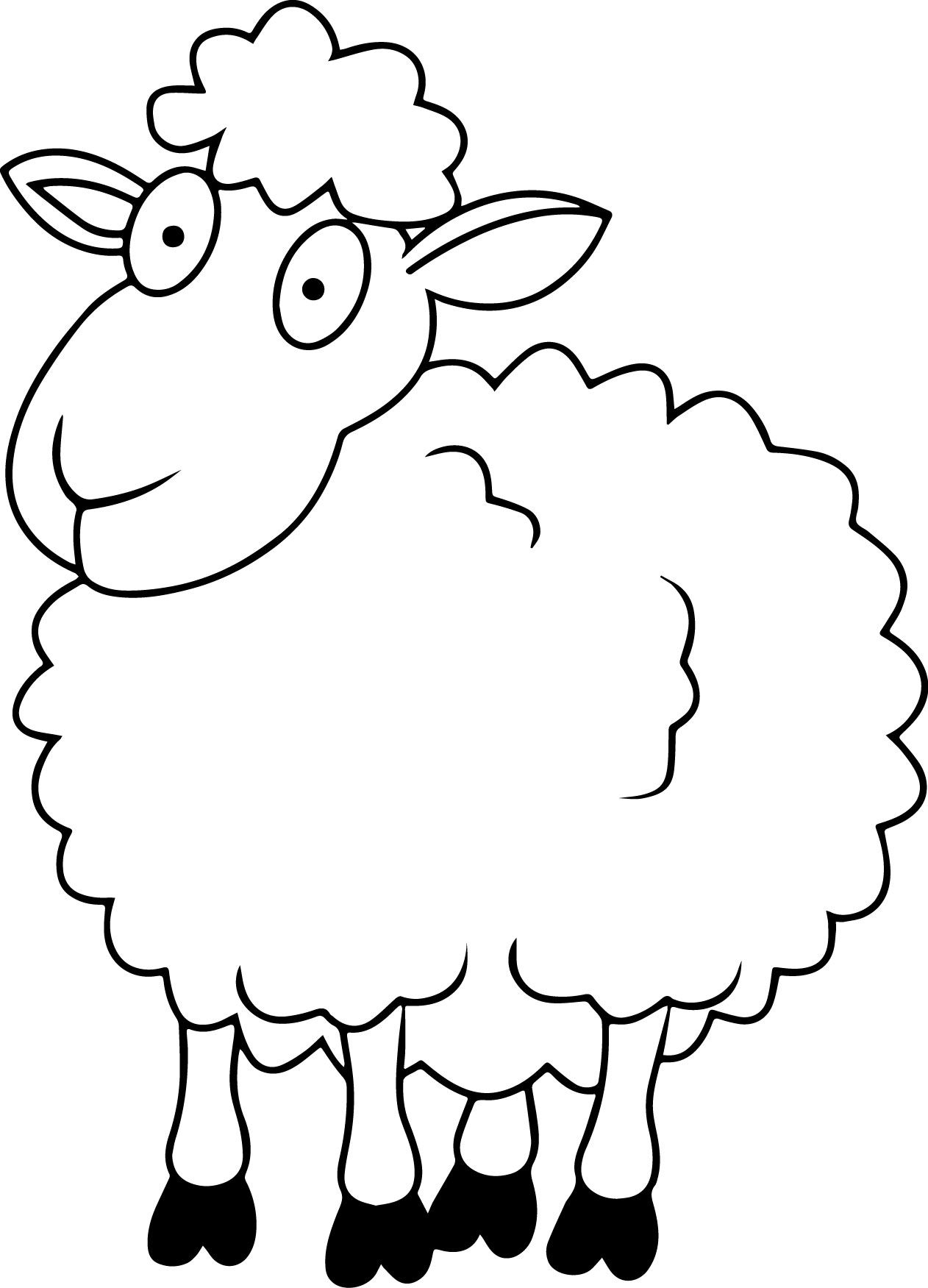 Sheep Outline Coloring Page - Coloring Home