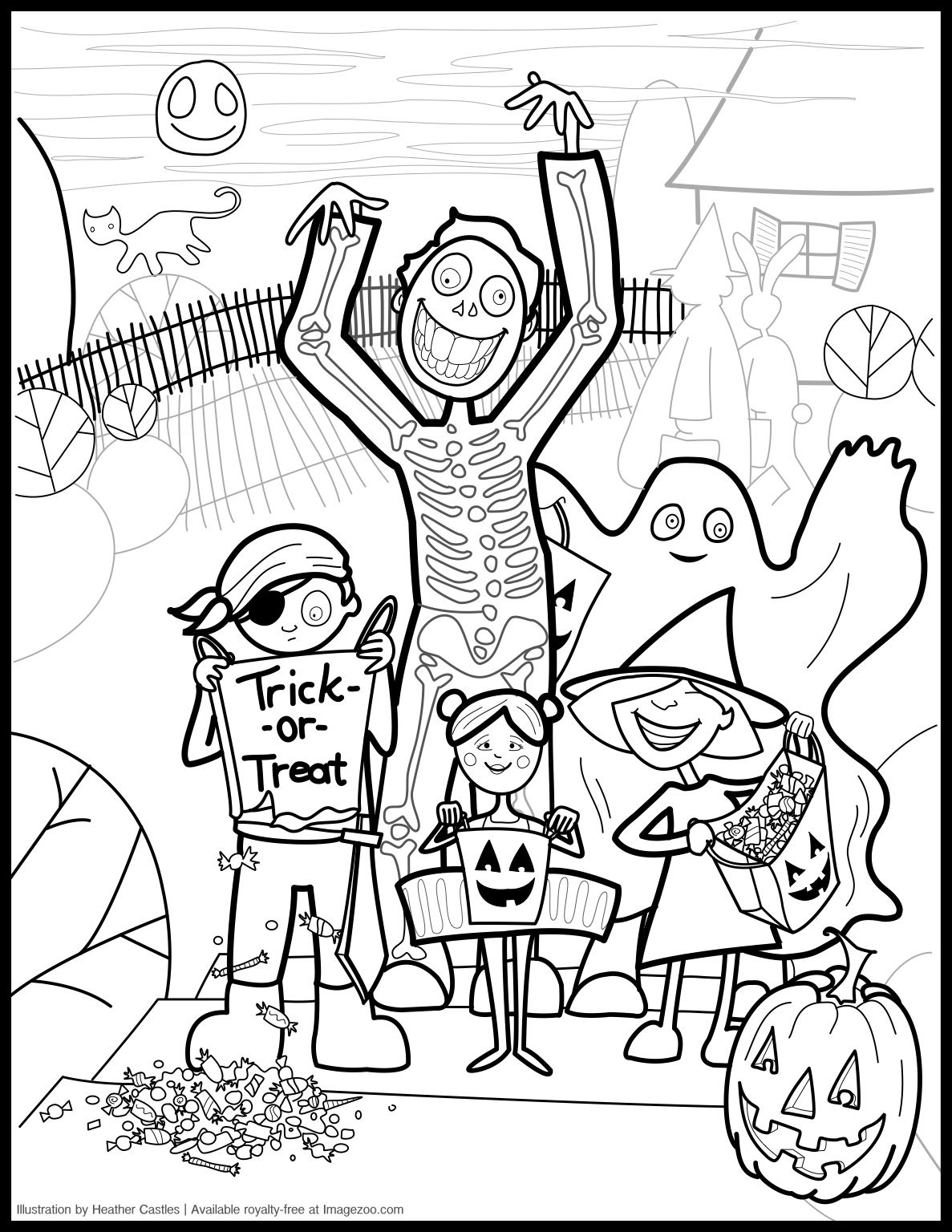 Hard Halloween Coloring Pages - Coloring Home