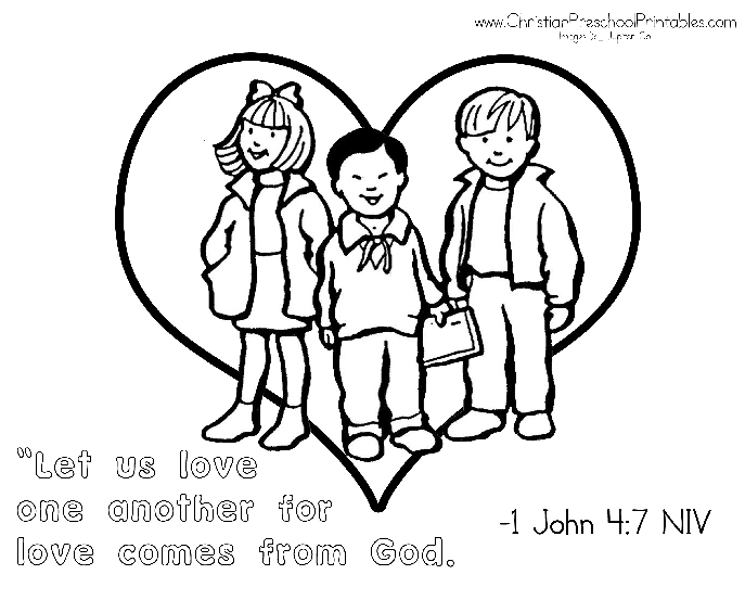 Love Coloring Pages Home Christian Preschool Helping