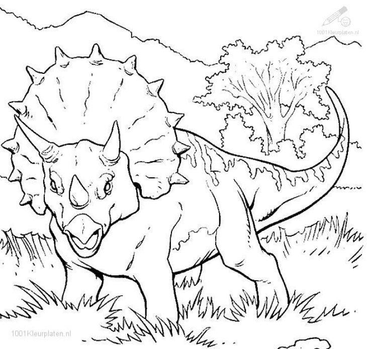 The Threatening Triceratops From Jurassic Park Coloring Page ...