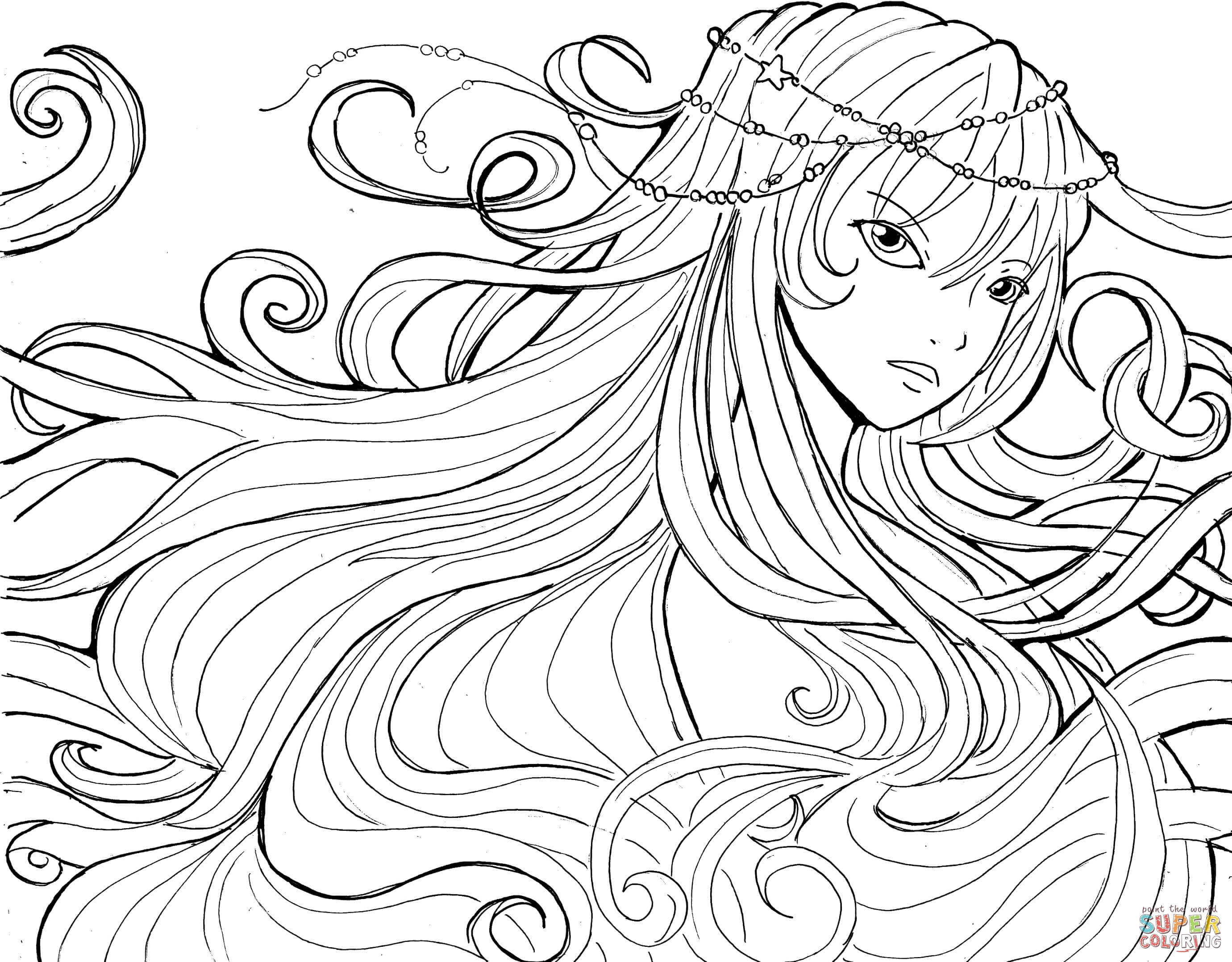 fantasy anime coloring pages  coloring home