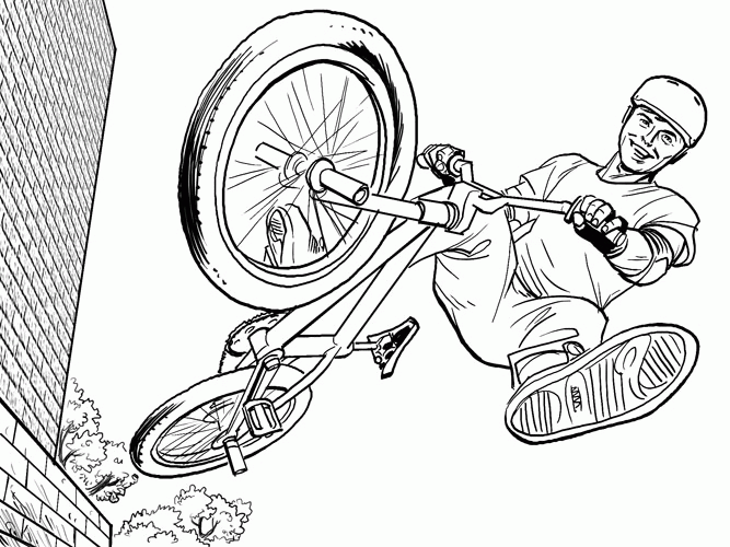 391 Simple Bmx Bike Coloring Page for Kids