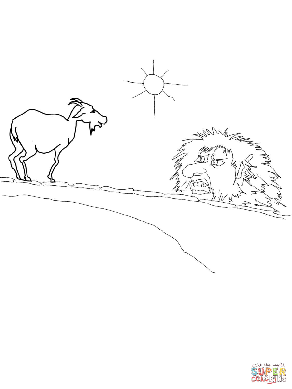 Three Billy Goats Gruff Troll Coloring Pages Coloring Home The Best Porn Website
