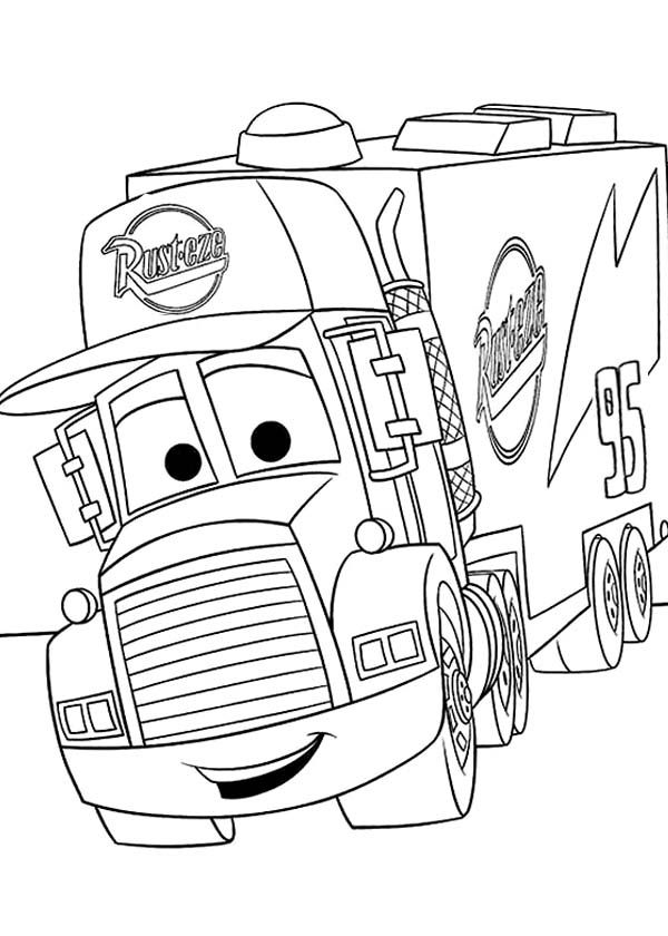 Mack From Disney Cars 2 Coloring Page - Download & Print Online