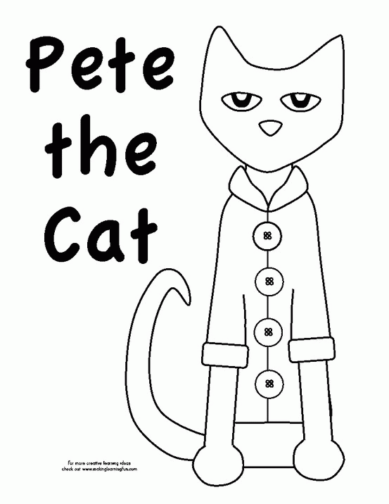 Pete The Cat Printable Coloring Page Coloring Home
