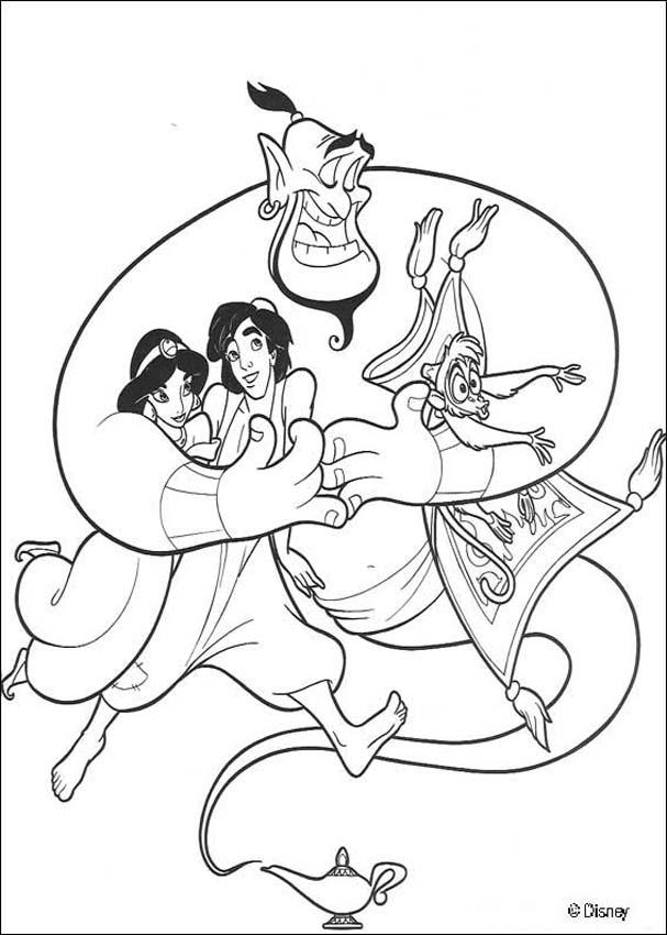 The genie with friends coloring pages - Hellokids.com