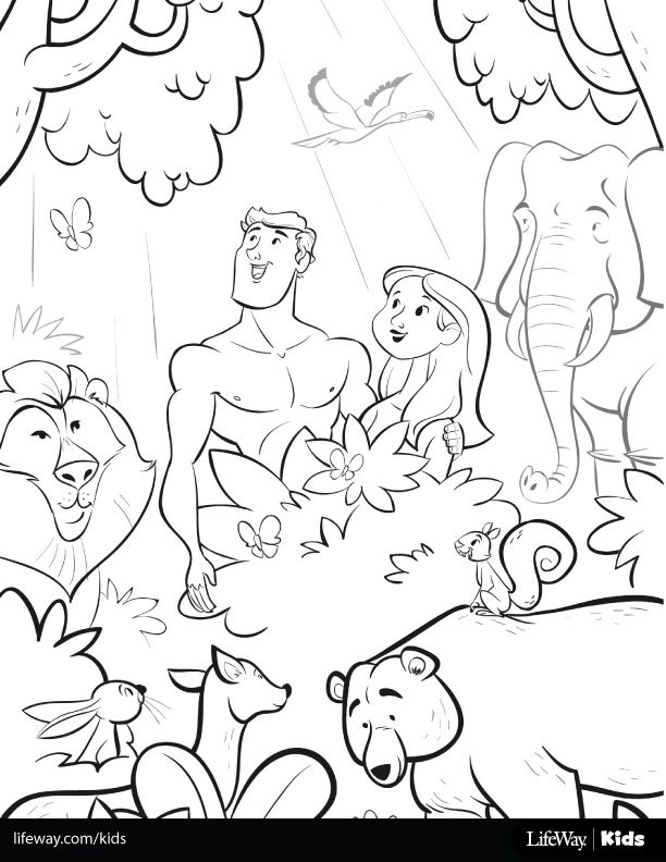adam and eve sheet Colouring Pages