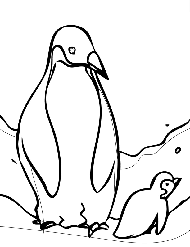 Coloring Pages Emperor Penguins - High Quality Coloring Pages